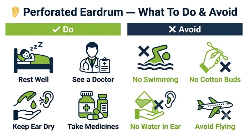 Perforated eardrum do's and don'ts - Audiology Planet