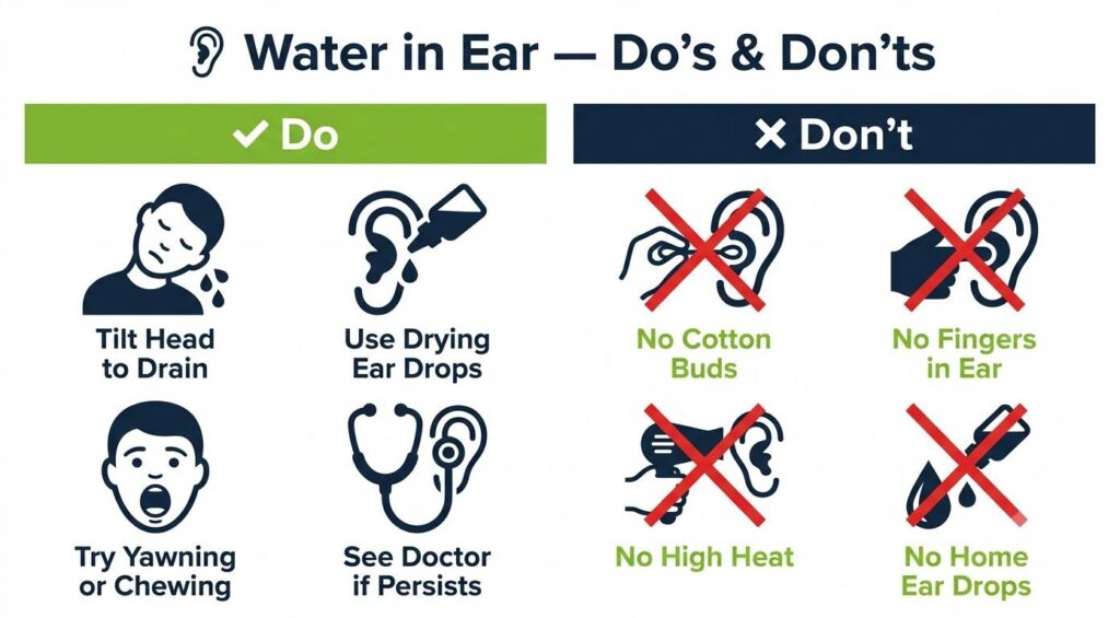 Water in ear do's and don'ts — Audiology Planet